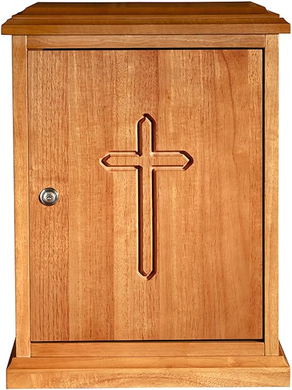Christian Brands Cross Hardwood Tabernacle, 20" Tall, Medium Oak
