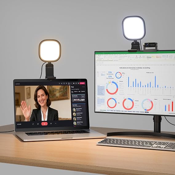 Ring Light for Laptop, Monitor, Desk, Eye-Caring Diffused LED Light | Soft Computer Light with Screen-Safe Clip, Adjustable Mount, CRI 97.8+, 50 Lighting Modes for Zoom, Video Calls & Streaming