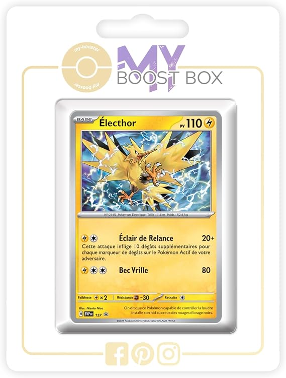 Électhor (Zapdos) SV157 Holo - my-booster X Écarlate et Violet 8 - Étincelles Déferlantes Box of 10 Pokemon French Cards