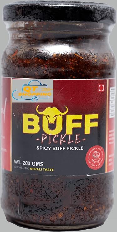 Snow Hill Nepali Buff Achar Pickle 280g | Traditional Homemade Style Spicy & Sour Buffalo Pickle | Authentic Nepalese Local Buffalo Meat Achar | Natural Ingredients | Ready to Eat