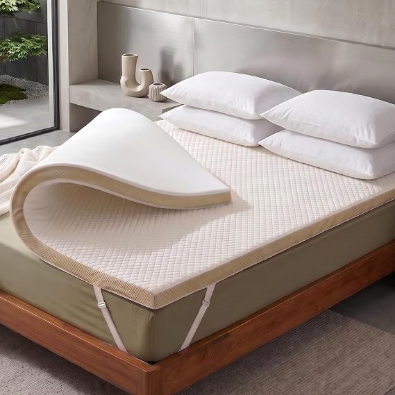 Marsail Queen Mattress Topper, 4 Inch Cooling Gel Memory Foam, Breathable Soft Cover, CertiPUR-US and Oeko-TEX Certified Safe Mattress Pad for Pressure Relieve