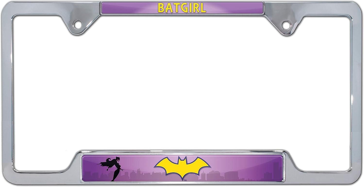 Elektroplate Officially Licensed - DC Comics Batgirl Chrome-Plated All-Metal Open Corner Superhero License Plate Frame Tag Holder for CarsSUVsTrucks Weather-Proof Automotive Accessory