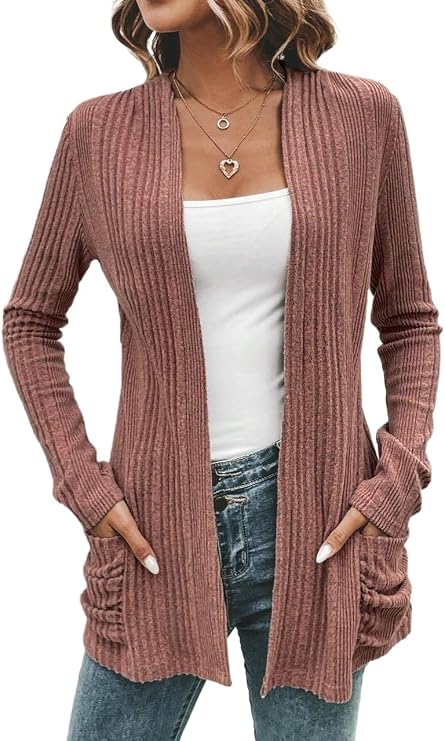 Casual jackets for women Solid Open Front Coat