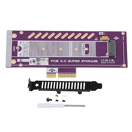 Zyyini PCIe 5.0 X4 to M.2 NVMe Adapter Card, 128Gbps SSD Expansion Card, Over 10000Mbps Read Speed, for Gaming Workstation PCs X8 X16, for Wins 10 11, for Linux, for OS X