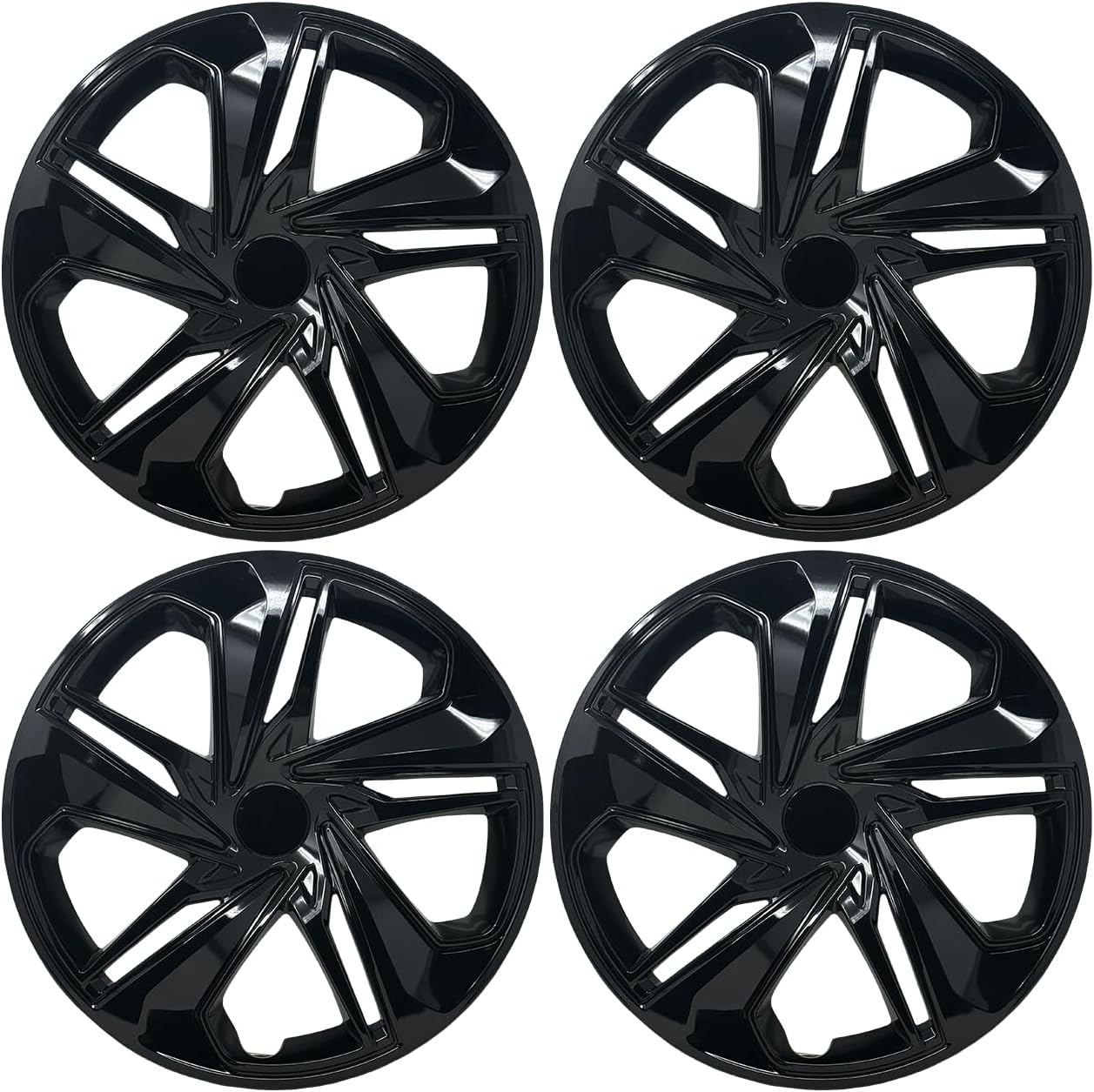 Hubcap Replacement for Honda Civic 2016-2024, 16-inch Premium Replica Gloss Black Wheel Cover Set of 4