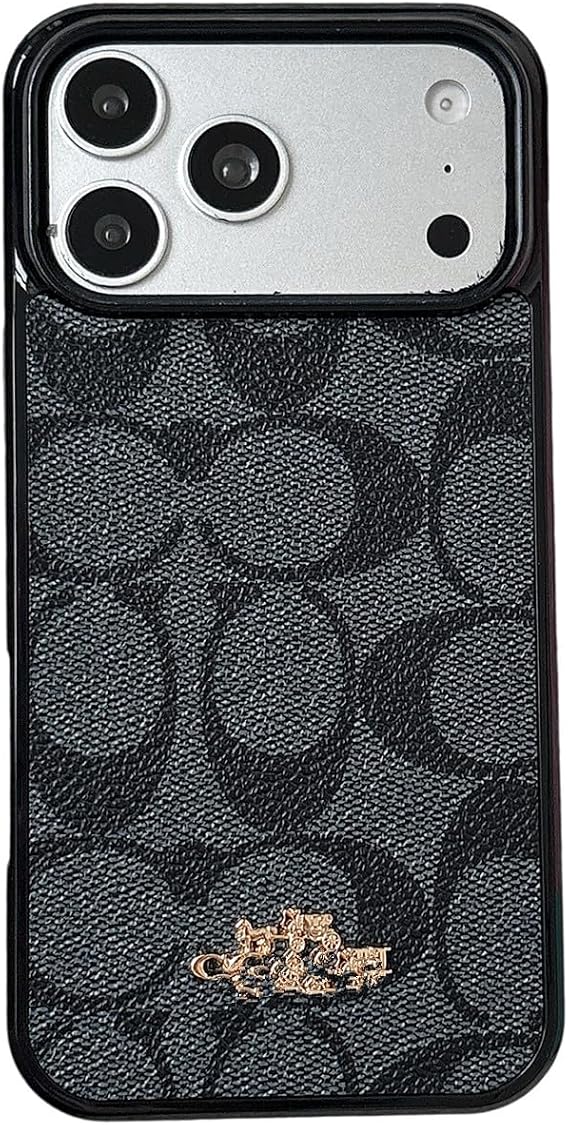 Phone Case for iPhone 16 Pro Max Case for Women Men,Luxury Monogram Design Classic Slim Shockproof Protective Cover Case,Compatible with iPhone 16 Pro Max 6.9(Black)