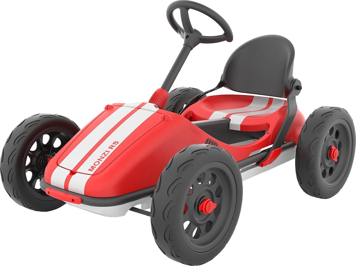 Chillafish Monzi RS: Pedal Go-Kart for Kids 3-7 Years, Folds Down for Easy Storage and Adjustable Seat Without Tools, Airless no-Puncture RubberSkin Tires, and Wall Mount for Easy Storage, Blue
