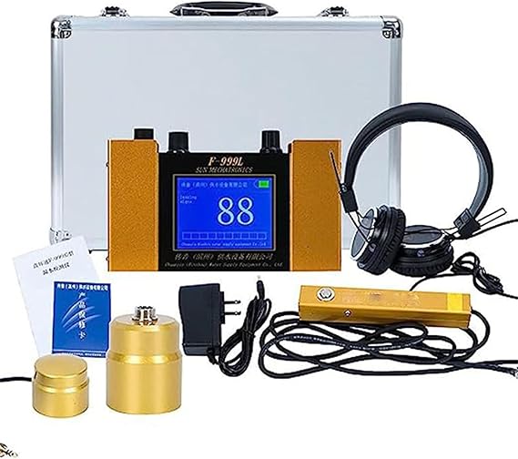 Water leak detector, underfloor heating, hidden pipe leak sensor, accurate positioning, pipeline leak detector with headset, stethoscope and key,45 x 30 x 15 mm,F-999LS