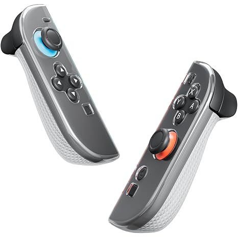 PAWDIARY Clear Switch 2 Controller Case Cover, Handheld Left and Right Controller Switch 2 Grip Skin Softshell with Comfort Ergonomic, Transparent Diamond Design Handle Protector