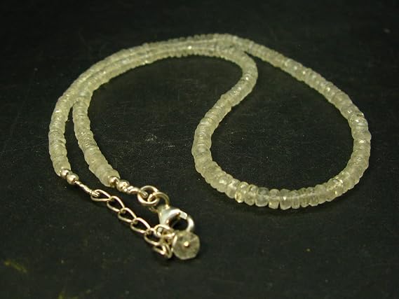 Libyan Gold Tektite Glass Silver Necklace From Libya - 19"