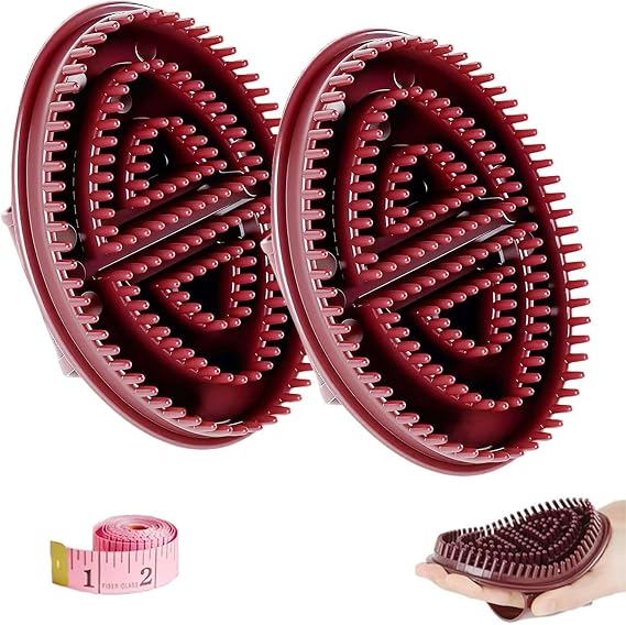 2PCS Meridian Brush Massage Body, 2025 New Full Body Relaxation Meridian Massage Brush, Beauty Salon Professional Custom Meridian Brushs for Full Body and Leg SPA Massager Relaxation (Brown)