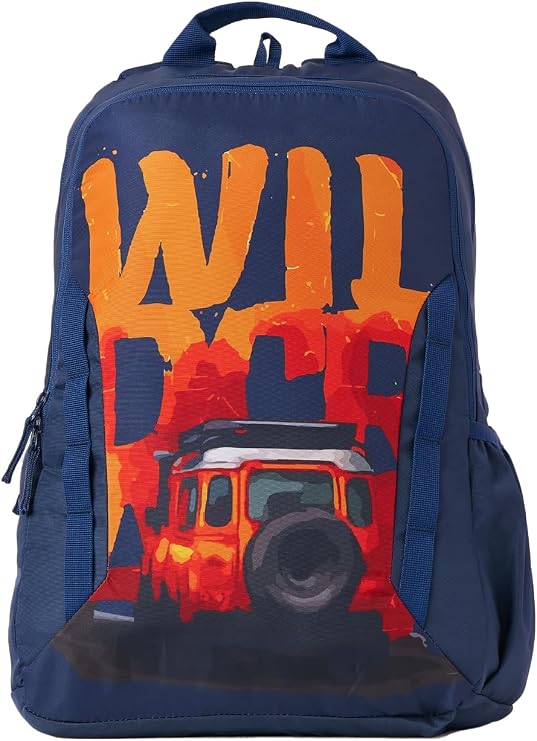 Wildcraft 4x4 Off Road 35 L Laptop Backpack for Men & Women Fits 15.6 inch Laptop Padded Shoulder Straps, Multi Compartments, Anti-Theft Zippers Travel & College Bag M Blue