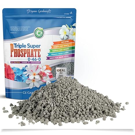 Triple Super Phosphate 0-46-0 Fertilizer Made in USA - TSP Phosphorus Plant Food for Indoor/Outdoor Plants, Flower Gardens, Fruit and Vegetable Gardens, Holistic Herbs, Trees and More!