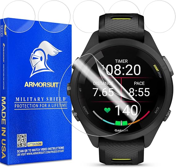 ArmorSuit 6 Pack for Garmin Forerunner 265s (42mm) Screen Protector MilitaryShield HD Clear TPU Film - Made in USA [NOT for Garmin Forerunner 265]