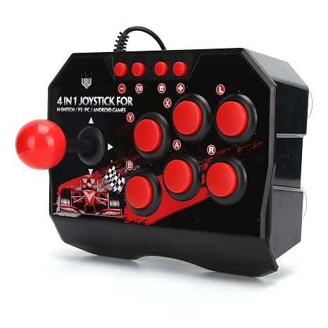 EBTOOLS Portable Fight Stick, Fighting Stick Fighter USB Joystick Stick Buttons Controller for Switch/PC/PS3