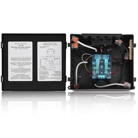 30 Amp ATS Automatic Transfer Switch to RV, Speedboats, Home,120V 30 Amp, Black, Automatic Generator Transfer Relay Switch for Inverter, Shore Power, Generator
