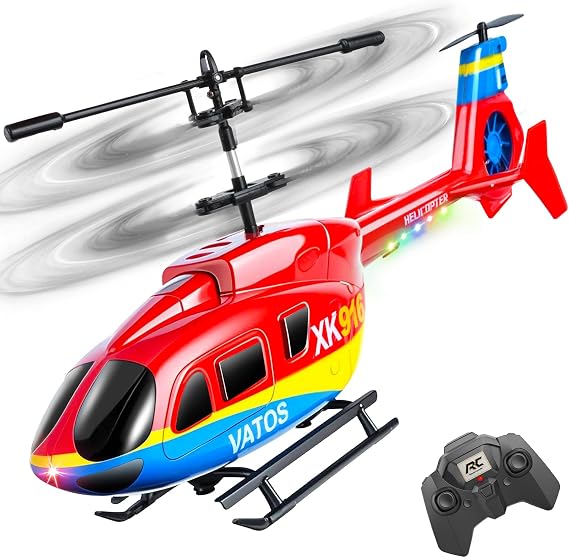 VATOS Remote Control Helicopter,2.4GHz Altitude Hold Birdy RC Helicopters with Gyro &amp; LED Light,One-Key take-off and landing,3.5 CH Radio Controlled Aircraft Indoor for Kids Adults Beginner age 10+