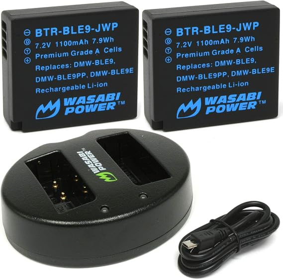 Wasabi Power Battery (2-Pack) & Dual USB Charger for Leica BP-DC15 and Leica C-Lux, D-Lux 7, D-Lux 8, D-Lux (Type 109)