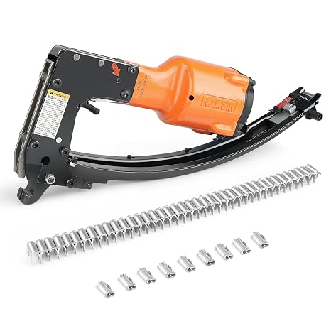 M66K Pneumatic Clinching Clipper 1/4 Inch Crown Clinch Clip Gun | Accepts M66 Clinch Clip, Fastening Clipper Air Power Industrial Clip Gun for Spring Mattress, Car Seat, Wire Cages