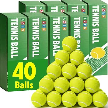 AZEN 40 Pack Tennis Balls, Premium Pressurized Tennis Balls Bulk for Dogs, Good for Beginners to Practice