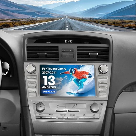 Car Radio for Toyota Camry 2007 2008 2009 2010 2011, 9 Inch Camry Stereo Support Wireless Carplay&Android Auto, Bluetooth, SWC, GPS, FM Radio [2+32GB]