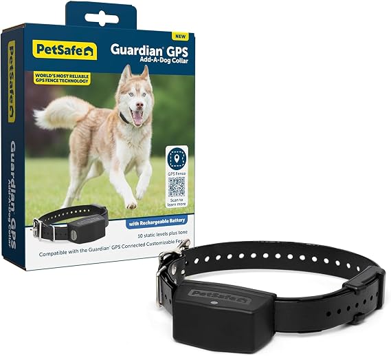 PetSafe Guardian GPS Add-A-Dog Collar - Add-On Wireless Dog Collar for Guardian GPS Connected Dog Fence Using the Worlds Most Reliable GPS Fence Technology, Long Battery Life, Fits Dogs Over 10lb