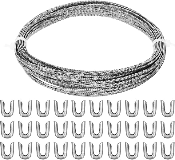 PATIKIL Spiral 304 Stainless Steel Boning, Flat Metal Corset Boning with 30 Steel Boning Tips for Corset Lacing Costume Hoop Skirt Making Supplies, 33 Feet(5mm Wide)
