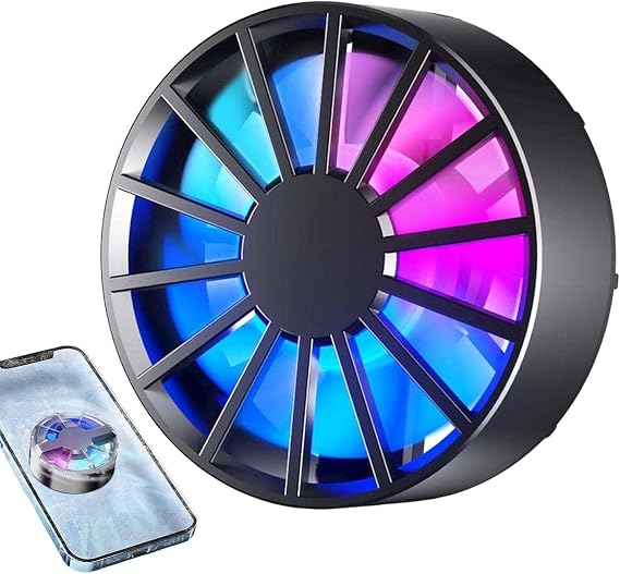 Cell Phone Cooler,Smart Phone Radiator with Color Ambient Light - Excellent Fast Heat Dissipation, Low Noise Cooling Fan Most Mobile Phone Models