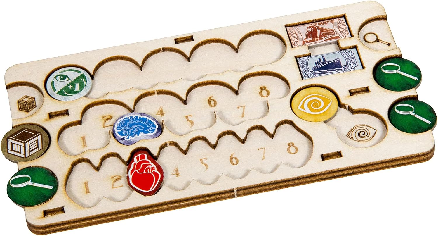 The Broken Token Eldritch Player Board - Wood Player Boards Compatible with The Eldritch Horror Pack of 4