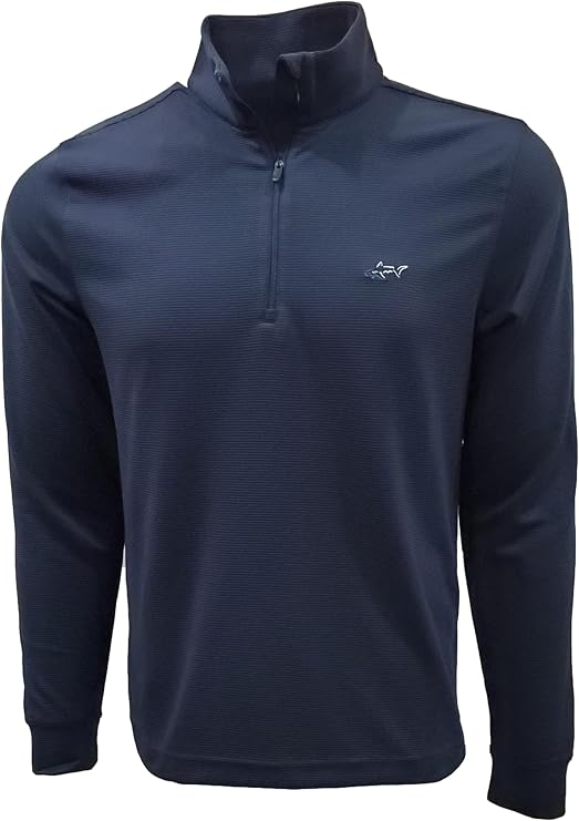 Greg Norman Men's Quarter Zip Polyester Stripe Sweater