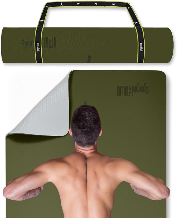 Gogokiwi Extra Wide Yoga Mat for Men Women (72"L x 36"W) Non Slip Fitness & Exercise Mat with Alignment Marks for Yoga, Pilates, Floor Workouts