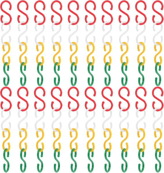 100pcs Colored Plastic S-Hooks for Hanging Multipurpose Displays Lightweight Display Hooks for Snack Stands String Lights Supermarket Shelves Easy Install Outdoor Hanging Hooks