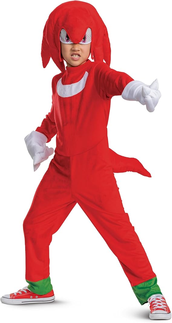 Sonic Knuckles Costume for Kids, Official Sonic Movie 2 Child Deluxe Costume