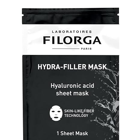 Filorga Hydra-Filler Super Moisturizing Personal Skincare Face Mask, Sheet Mask With Concentrated Serum of Hyaluronic Acid and Aloe to Hydrate Skin and Boost Complexion Care