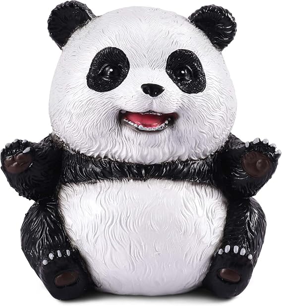 Goetland Panda Statue Cute Panda Bear Figurine Artificial Resin Animal Sculpture for Home Desk Decor Gift for Panda Lovers