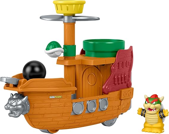 Fisher-Price Little People Toddler Toy My Mario Bowsers Airship Playset with Figure for Preschool Pretend Play Kids Ages 18+ Months