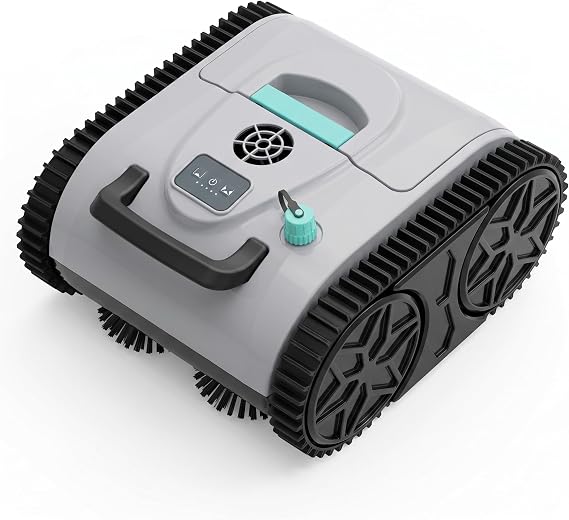 Cordless Pool Cleaner Robot for Wall & Waterline Cleaning, Automatic Pool Vacuum Cleaner for Inground & Above Ground Pools up to 3200 sq.ft, 120 Mins Runtime, IPX8 Waterproof