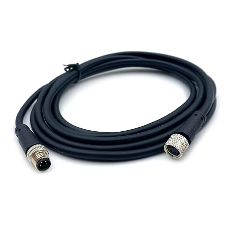 M8 4 Pins Male to Female Connector Cable, A Code Straight Molding Cable Female to Male Aviation Sensor Electrical PVC Cable 60V 4A AC/DC Industrial Molded Cable AWG24(1Meter)