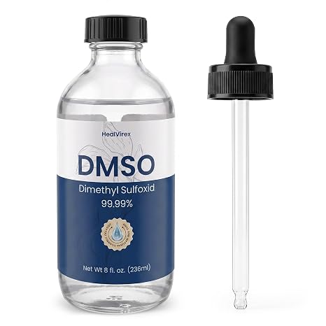 99.99% Pure DMSO Liquid 8 fl oz, High Purity Dimethyl Sulfoxide Solvent with Separate Dropper, Low Odor, Non-Diluted
