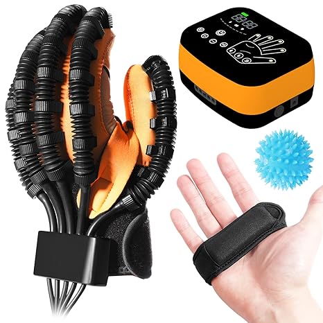 Rehabilitation Robot Gloves for Hemiplegia Patients, Finger&amp;Hand Recovery Equipment Rehab Hand Exerciser Aids Robotic Glove