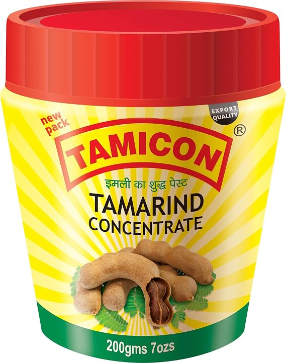 Tamicon Tamarind Concentrate | Tangy & Sour Imli Chutney | South Indian Style Paste | Ideal for Indian Curries, Thai Sauces & Kitchen Recipes | 7.05 Oz (200gm)
