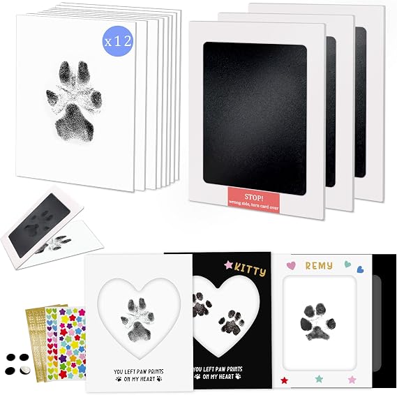 MYPAWLETS Inkless Paw Print Kit,Ink Pads for Dog,Cat,3 Pack-M | Clean Touch Mess-Free Ink Pads,Dog Nose Print,Pawprint Memorial Keepsakes,with Detailed Instructions,Gifts for Pet Parents