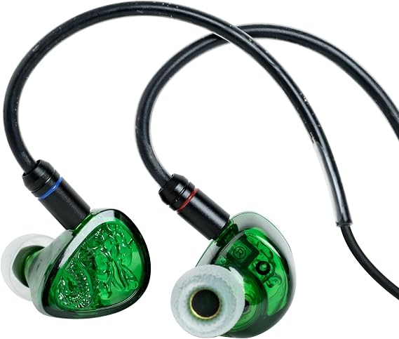 TANGZU Wan'er S.G II Emerald Dragon in Ear Monitor, Gaming IEM Earphones, HiFi Wired Earphones with 10mm PET Diaphragm Dynamic Driver, Flat 0.78mm 2-pin Tangle-Free Detachable Cable (Type C with Mic)