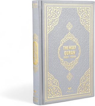 FURKAN English Translation of The Noble Qur'an Large Size (English and Arabic Editions), Al Quran Al Karim, Islamic Gift, Gift for Women, (6.7x9.5) Thermo Leather Covered Quran - Silver