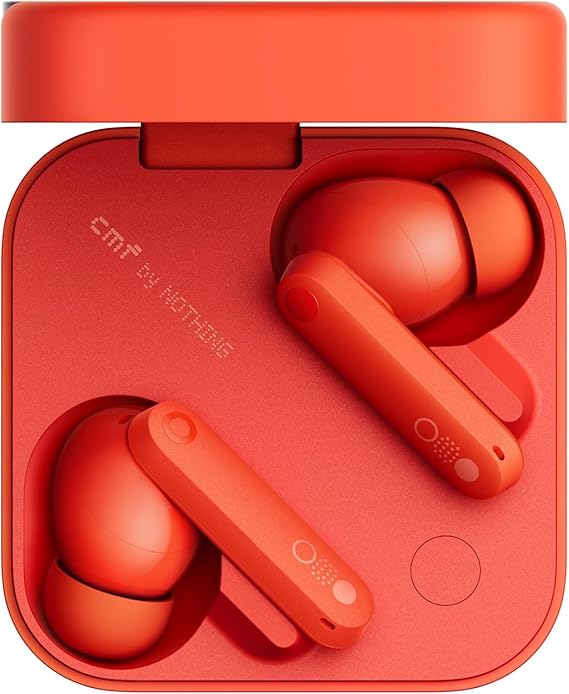 CMF by Nothing Buds Pro 2 Wirelesss earphones with HiFi sound, 50 dB Smart Active Noise Cancellation, 6 HD mics and Spatial Audio, 2025 - Orange