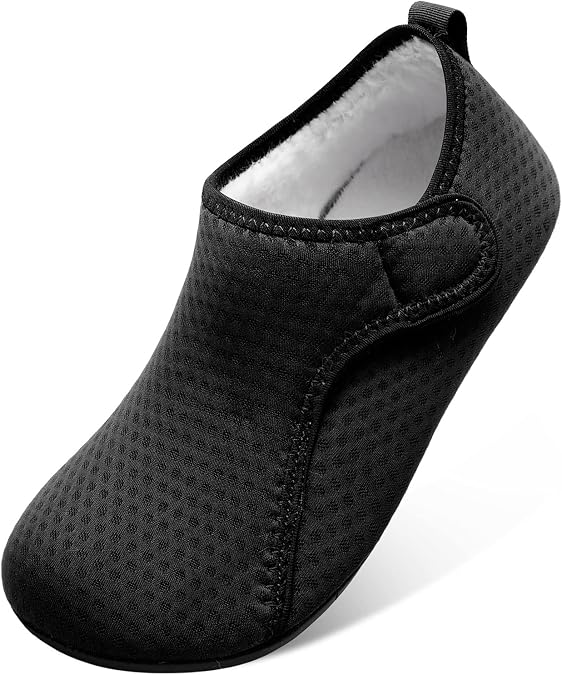 L-RUN Mens Slippers House Shoes for Women Slippers Black L(W:13.5-14.5,M:11.5-12.5)= EU45-46