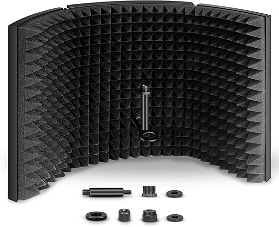 Professional Studio Recording Microphone Isolation Shield,Suitable for Blue Yeti and Any Condenser Microphone Recording Equipment(AO-403)