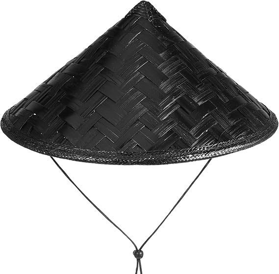 Alipis Lightweight Bamboo Woven Samurai Hat Cosplay Decorative Cap for Stage Performance Party Role Play Prop 14 Inch