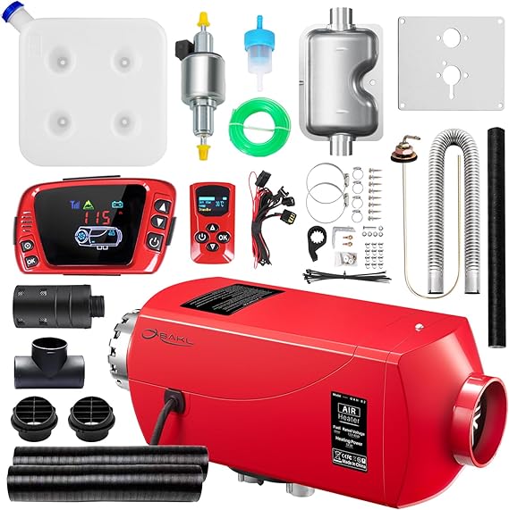 Diesel Heater 12V 5KW with Talking LCD Controller, Aluminum Housing | Diesel Air Heater High Altitude, 15L Large Fuel Tank, Parking Heater for Trucks, Campers, RVs, and Boats