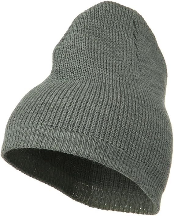 Artex Rib Beanie with Bottom Band - Grey